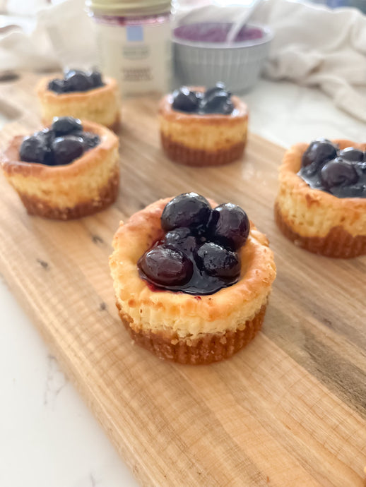 Mini Cheesecakes with Blueberry Jam